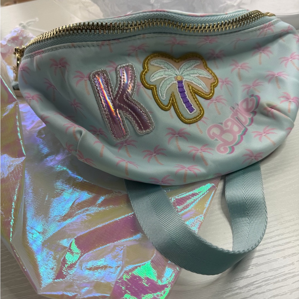 Stoney Clover Lane Light Blue & Pink Palm Patch Waist Bag